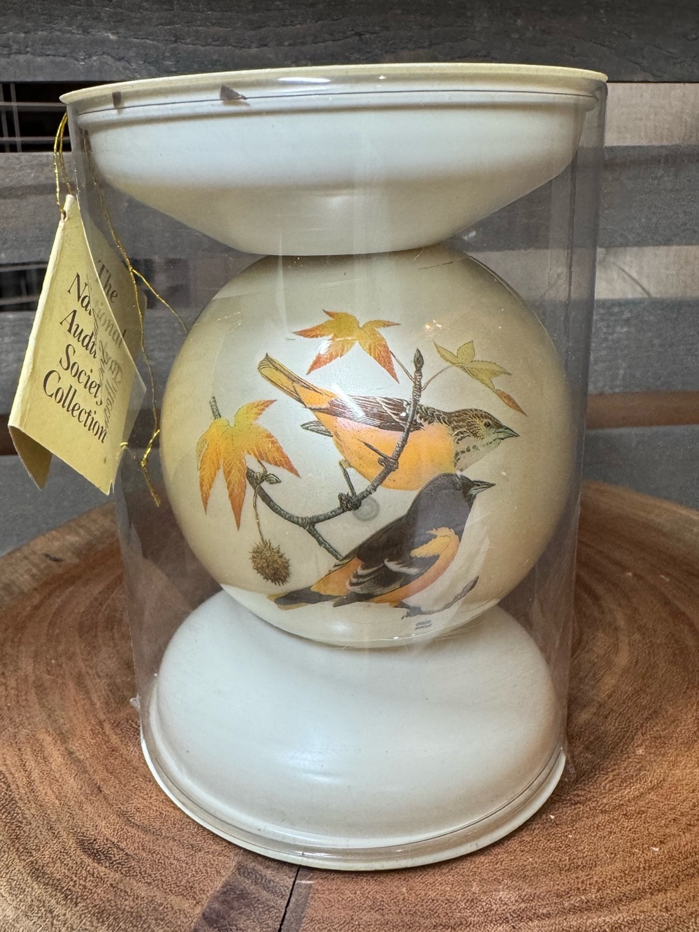 Vintage National Audubon Society Glass Ornament Featuring Baltimore Orioles